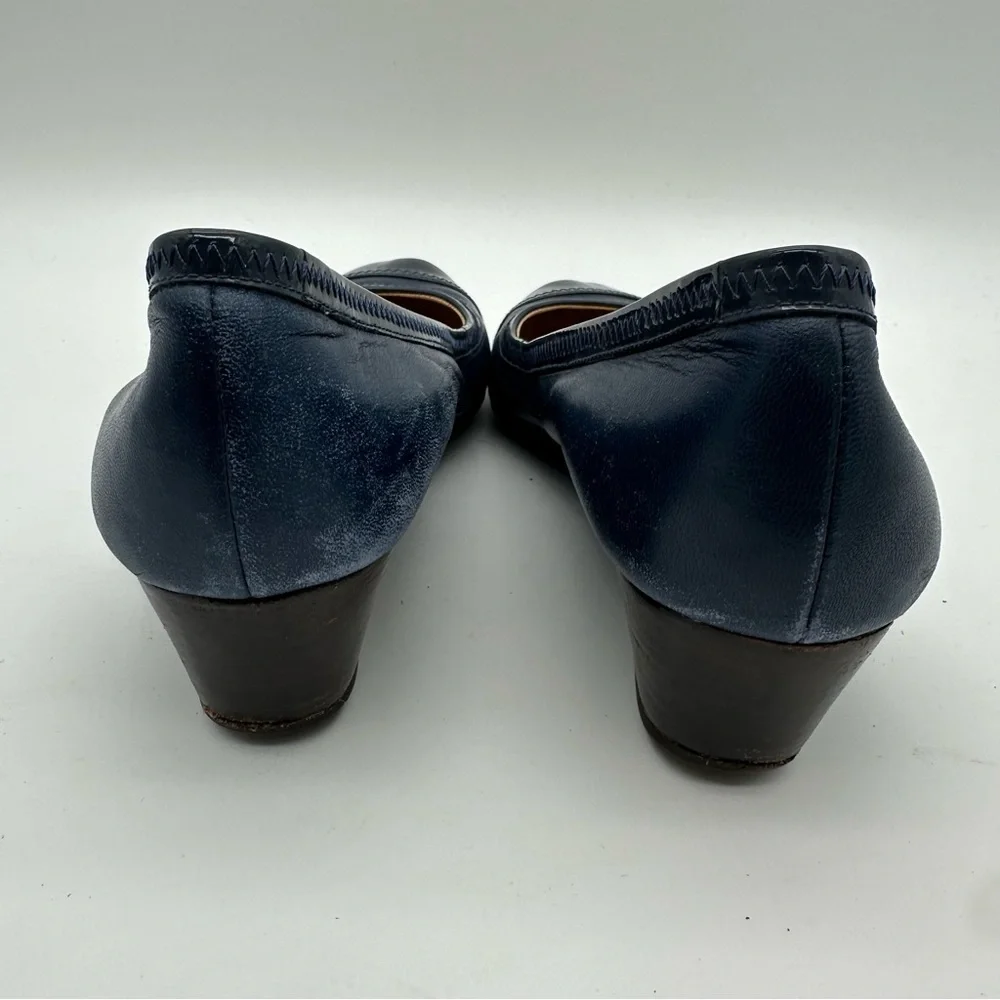 Cole Haan x Nike Air Navy Blue Leather Women's Wedges
